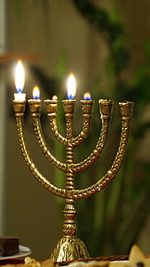 Το Menorah, καύση, Εβραϊκή, κερί, Αγία Γραφή, φως, χριστιανική