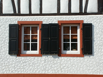 windows, shutters, st leon, house, architecture, home, wall