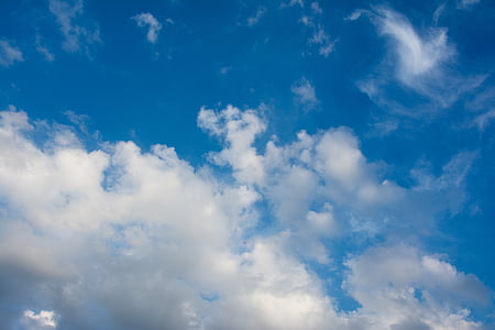 céu, nuvens, azul, céu azul, modo de exibição, cobertura de nuvens, nuvem