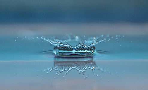 close, photo, water, Drop, motion, splashing, reflection