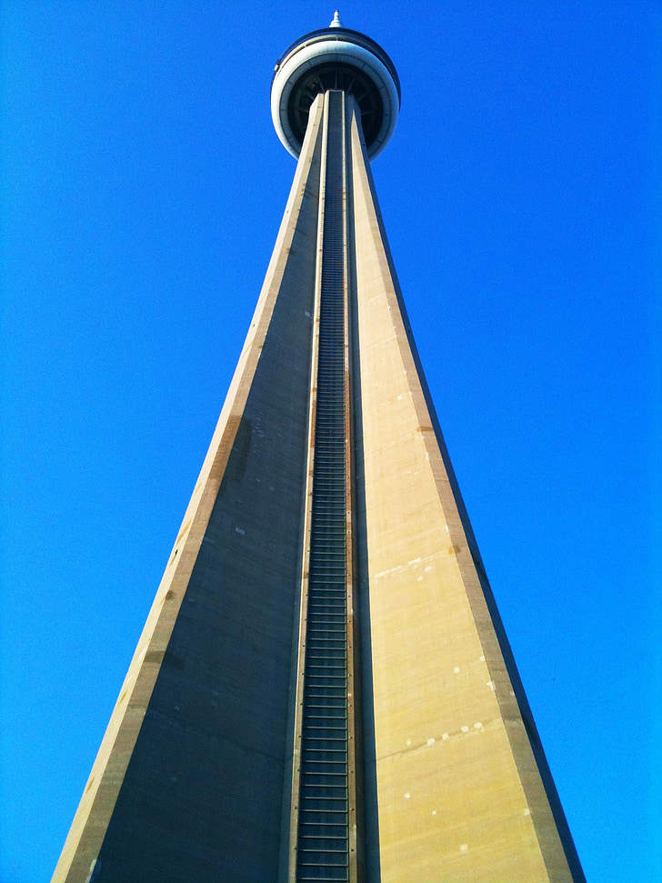 CN tower, Toronto, blå, Kanada