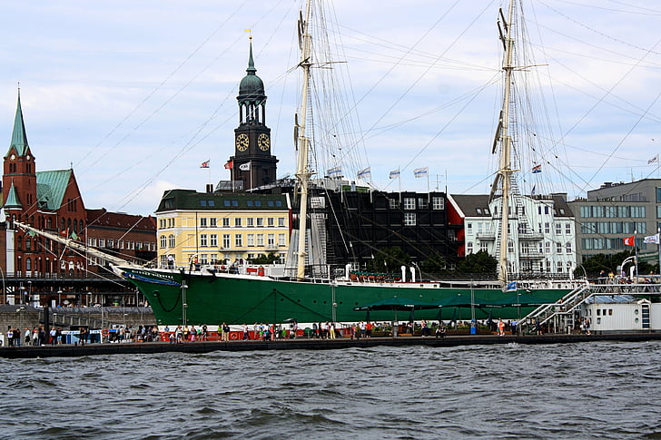 Hamburg, fartyg, segelfartyg, hamn, Hanseatic stad