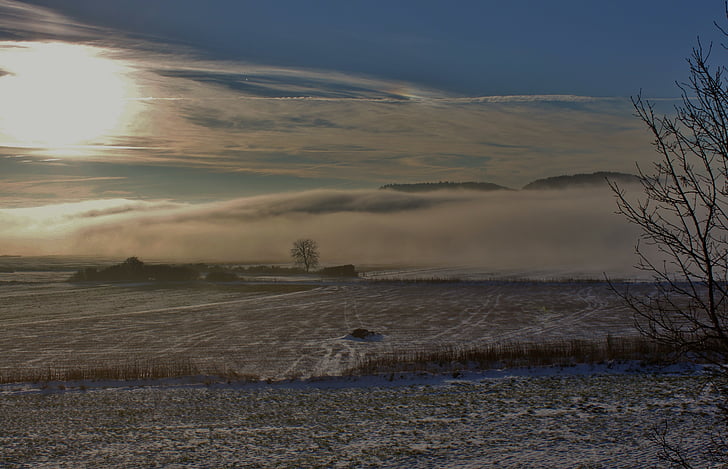 paysage, horizon, neige, Sky, nature, hiver