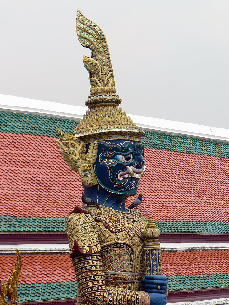 Bangkok, Palace, Royal, väktare, staty, gudomlighet