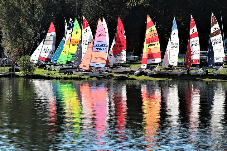 sailing, sailing boats, colorful sailing, sail, water, summer, water sports