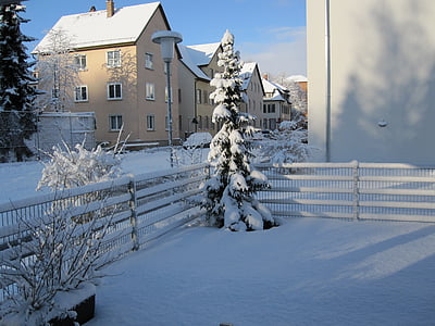 winter, snow, home