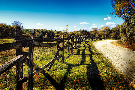 dirt road, field path, gravel road, fence, hdr, landscape, road