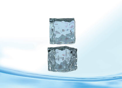 ice, cubes, blue, background, cold, ze, frozen