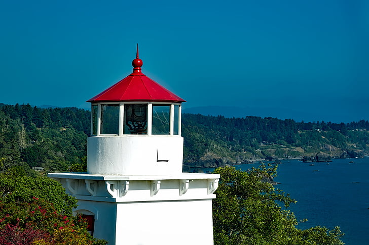 Trinidad memorial lighthouse, lys, Californien, Ocean, kystlinje, vartegn, historiske
