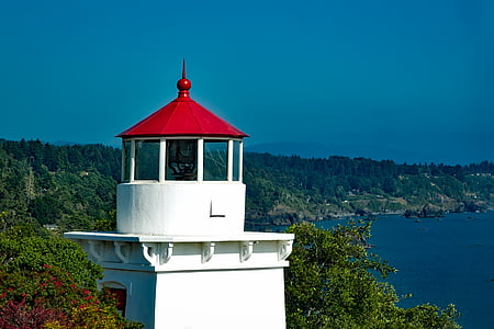 Trinidad memorial vuurtoren, licht, Californië, Oceaan, kustlijn, Landmark, historische
