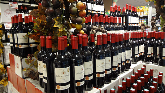 wino, butelek, francuskie wina, winogron
