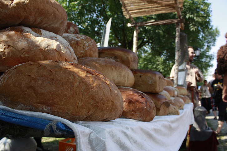 хляб, на бучки, пресни, земеделския хляб, ядат, храна, брашно
