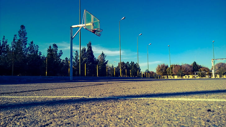 bàsquet, cort, esport, paisatge