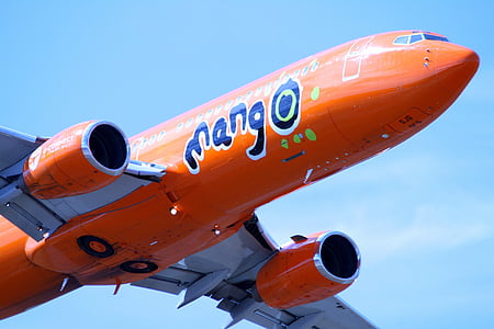 plain, airplane, traveling, orange, aviation, air craft, fixed wing