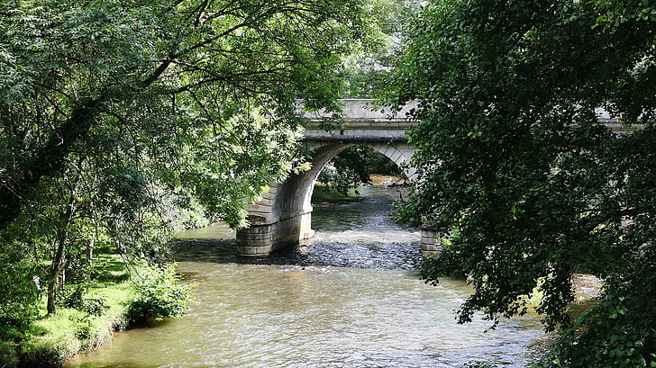 Bridge, floden, vand, Cross, Frankrig, passage, broer