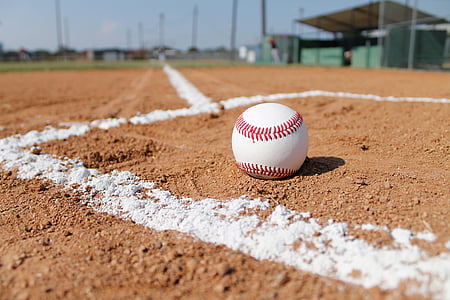 campo de béisbol, Béisbol, grava, deporte, Baseball - pelota, Béisbol - deporte, bola