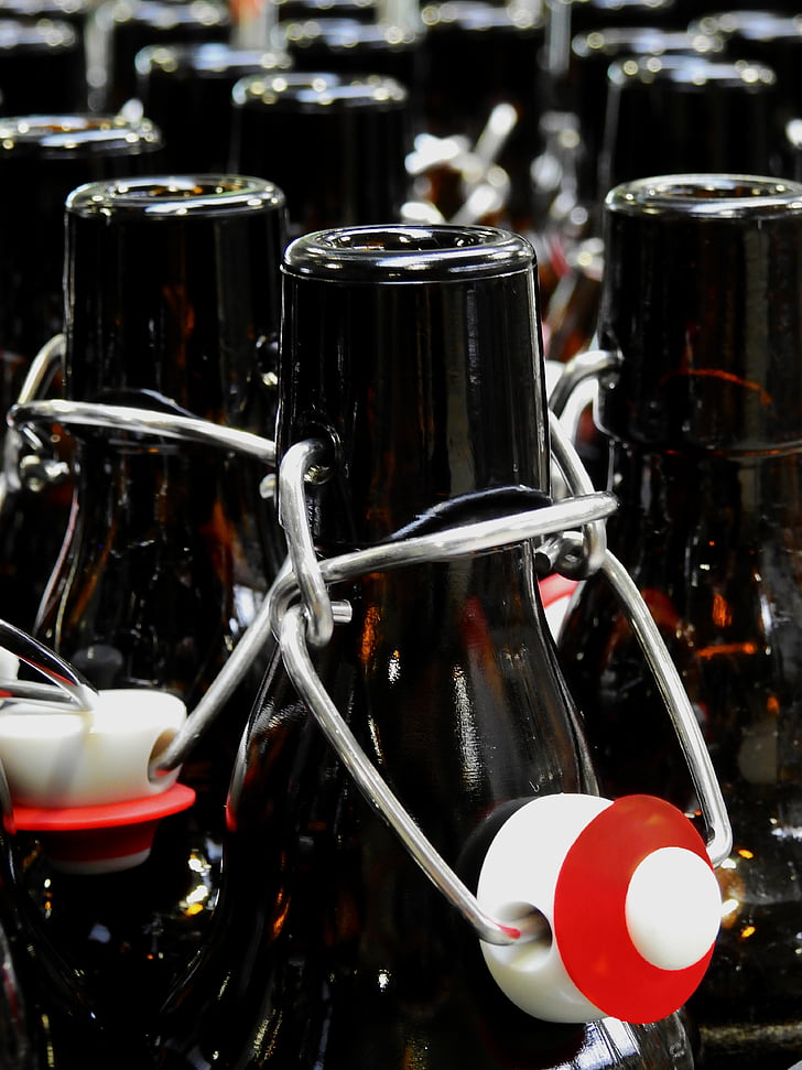 bottle, iron bottle, beer bottle, beer, alcohol, drink, filling