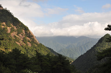Χουανγκσάν, το φθινόπωρο, βουνό, φύση, scenics, δέντρο, ουρανός