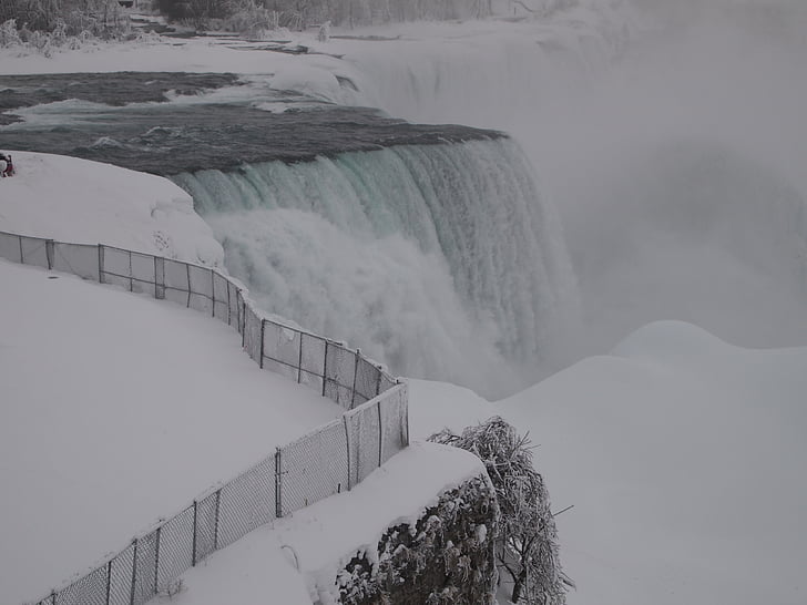 Cascate del Niagara, inverno, ghiaccio, Niagara, paesaggio, congelati, americano