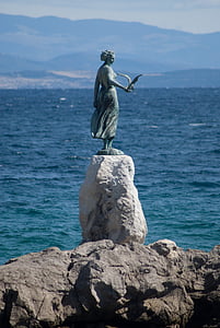 posąg, morze, Wybrzeże