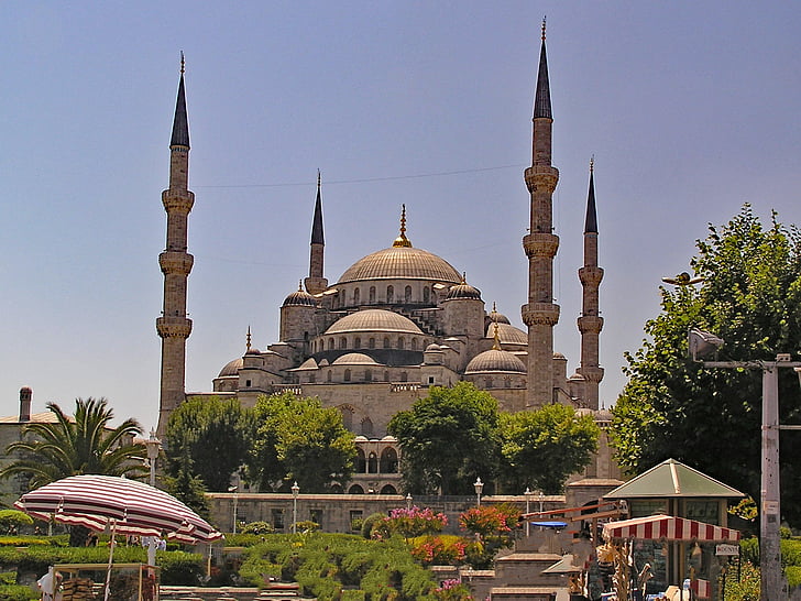 Султан Ахмед джамия, Истанбул, Турция, синьо, джамия, места на интереси, култура