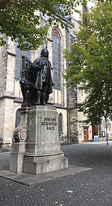 Бах памятник, Лейпциг, Бах, музыка, Иоганн Себастьян Бах, Статуя