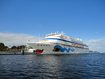 schepen, Kiel, water, hemel, blauw, Baltische Zee, Cruise