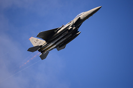 military jet, flight, flying, f-15, fighter, airplane, plane