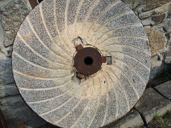 mill, grind, millstone, windmill