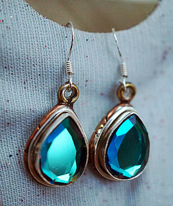 glass, copper sterling silver, earrings, stone, gem, gemstone, natural