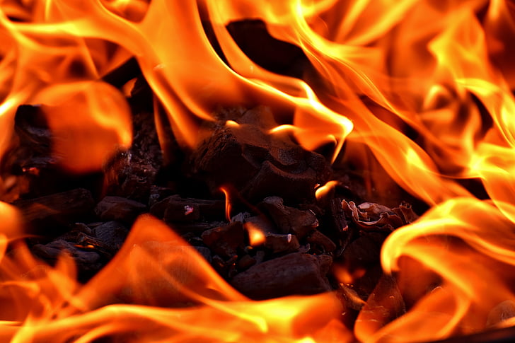 foc, flama, carboni, cremar, calenta, estat d'ànim, foguera