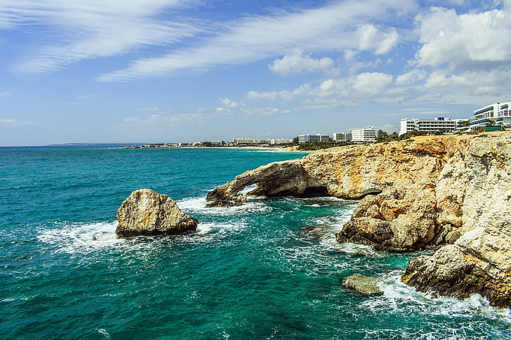 Cypern, Ayia napa, naturlig arch, kyst, erosion, landskab, natur