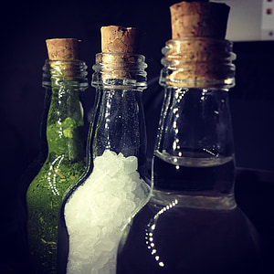bottle, herb, salt, water, aromatherapy, essential, treatment