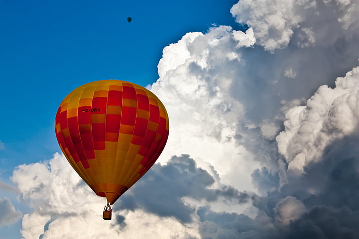 không khí nóng, khí cầu, khinh khí cầu, phao nổi, nổi lên, ánh sáng, không khí nóng balloon ride