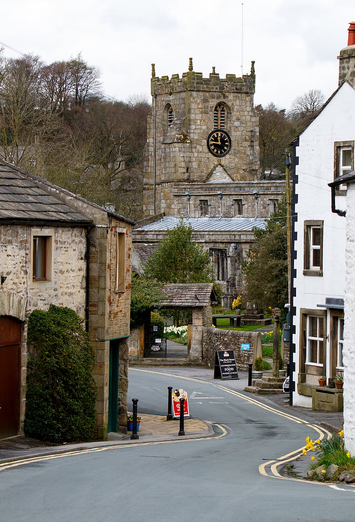 kirik, giggleswick, Yorkshire, arhitektuur, küla, Inglismaa, Inglise