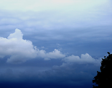 nuvens, à deriva, Branco, azul, distância, matiz, Fresco