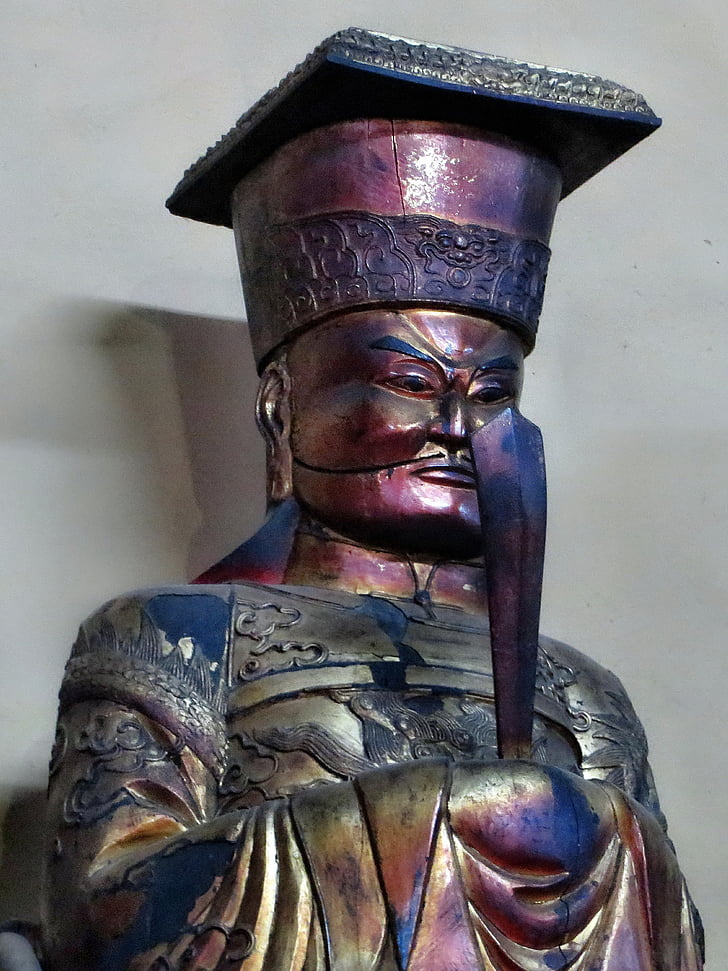 viet nam, saïgon, temple, statue, god, tutelary, bronze