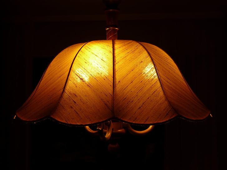 lampshade, lamp, light, darkness, night, light bulb, ocean