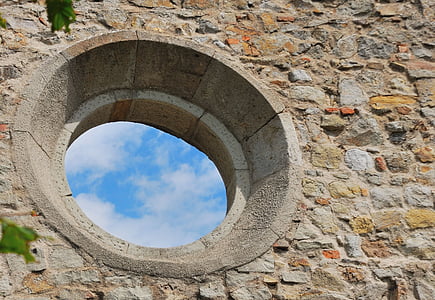 fenêtre de, mur, Sky, architecture, histoire, matériel en pierre, vieux