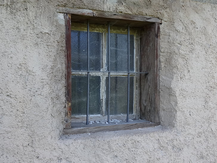 finestra, inferriate, storicamente, lasciare, griglia, vecchio edificio, Cottage