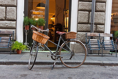 bike, wheel, dutch, retro, bicycle basket, leisure, bicycles