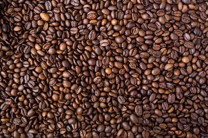 kávové zrná, jedlo, textúra, vzor, fazuľa, hnedá, Kofeín