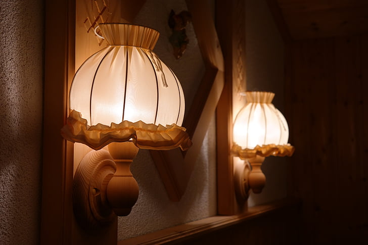 Lámpara, bulbos de, diseño de interiores, iluminación de la sala, infierno, Lámpara de pared