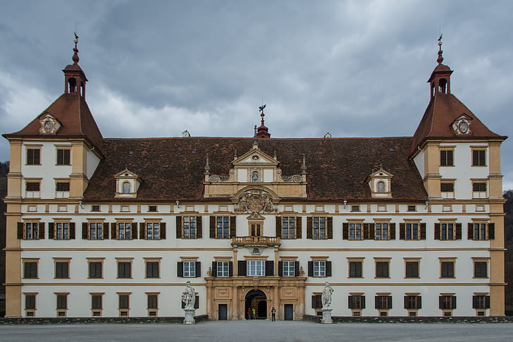 castle, architecture, baroque, eggenberg, graz, facade
