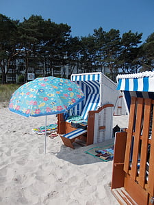 Rügen, praia, Ilha de Rügen, cadeira de praia