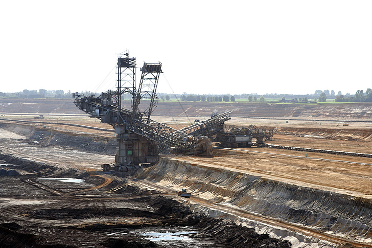mrkog ugljena, otvorene jame rudarskih, mašinma
