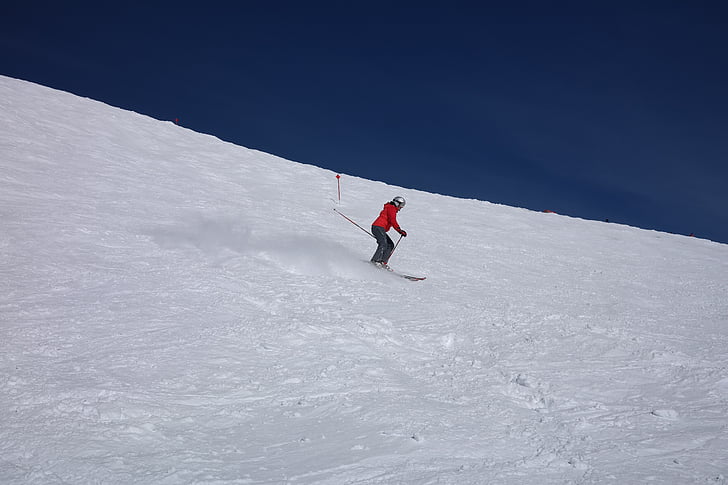 Hiihto, hiihtäjä, hiihtoalue, Arlberg, talvi, vuoret, vuorenhuiput