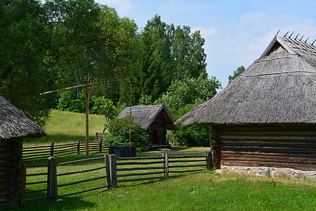 skanzen, Architektúra, Litva, rumsiskes, vidiek, Village, dom