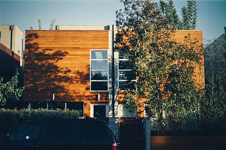 коричневый, деревянные, Двухэтажный, Дом, Коса, деревянные панели, Windows