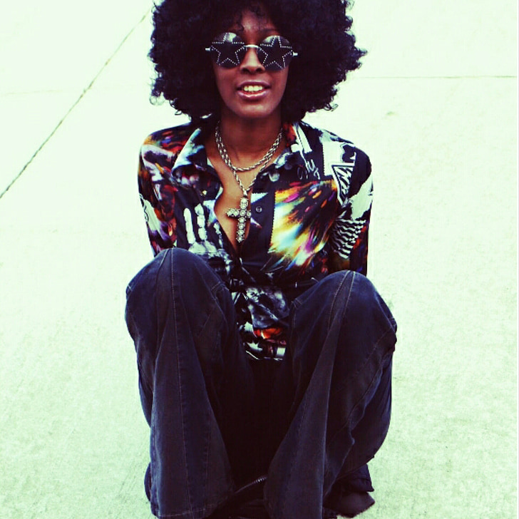 Afro, vlasy, přírodní, móda, hippie, styl, jedna osoba